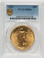 1925 $20 Saint-Gaudens Double Eagle PCGS MS66