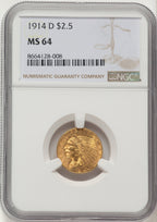1914-D $2.50 Indian Quarter Eagle NGC MS64
