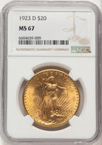1923-D $20 Saint-Gaudens Double Eagle NGC MS67