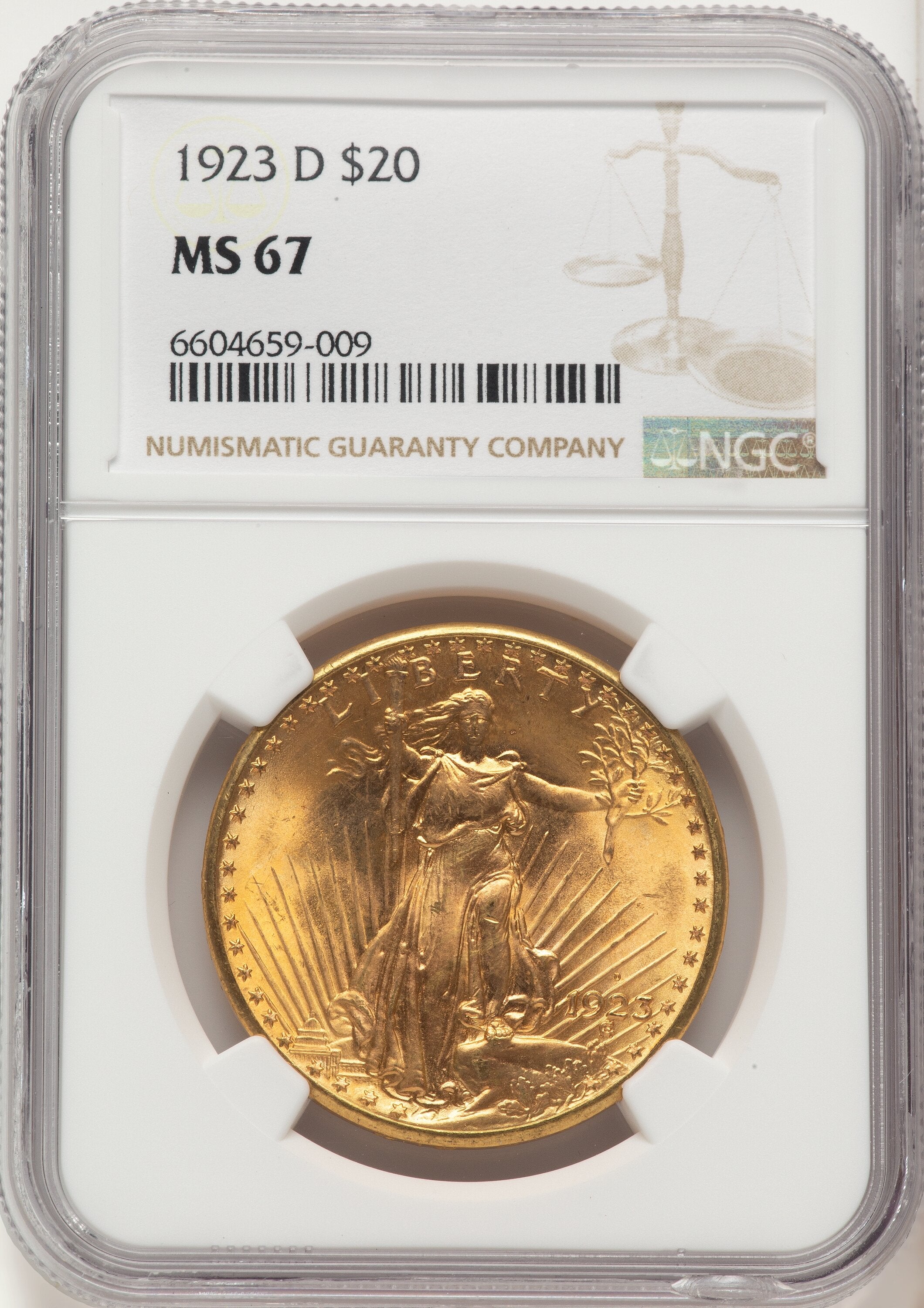 1923-D $20 Saint-Gaudens Double Eagle NGC MS67