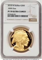 2018-W Proof Gold Buffalo 1 oz Brown Label NGC PF70