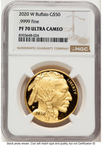 2020-W Proof Gold Buffalo 1 oz Brown Label NGC PF70