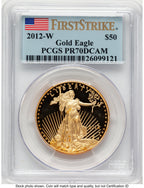2012-W Proof Gold Eagle 1 oz FS Flag PCGS PR70
