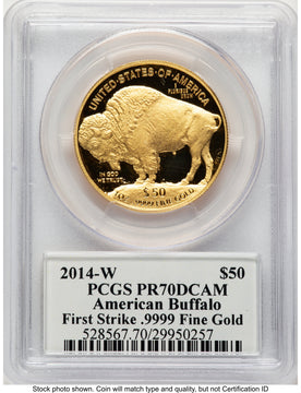 2014-W Proof Gold Buffalo 1 oz FS James Earle Fraser PCGS PR70