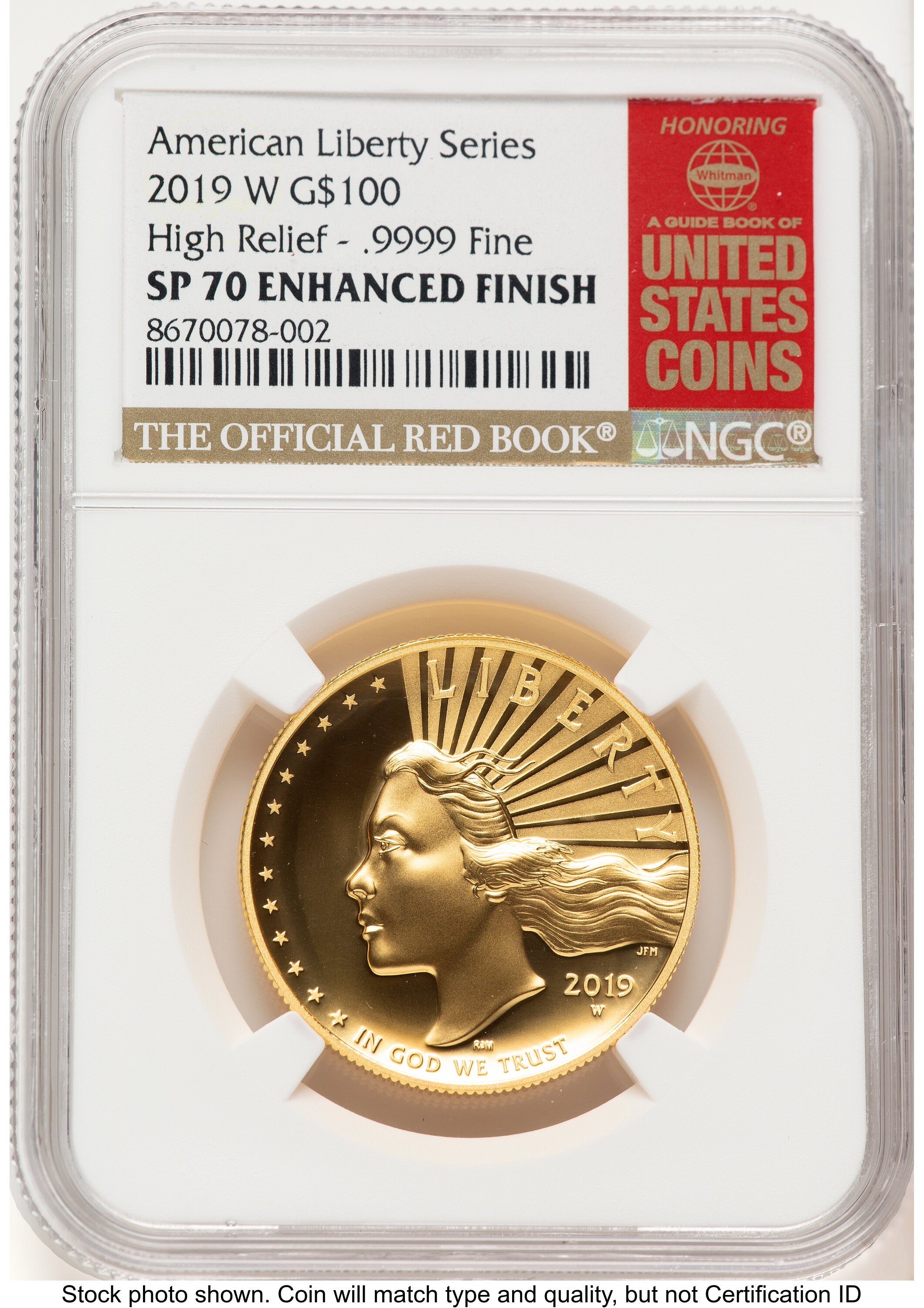 2019-W G$100 American Liberty High Relief Enhanced Red Book NGC