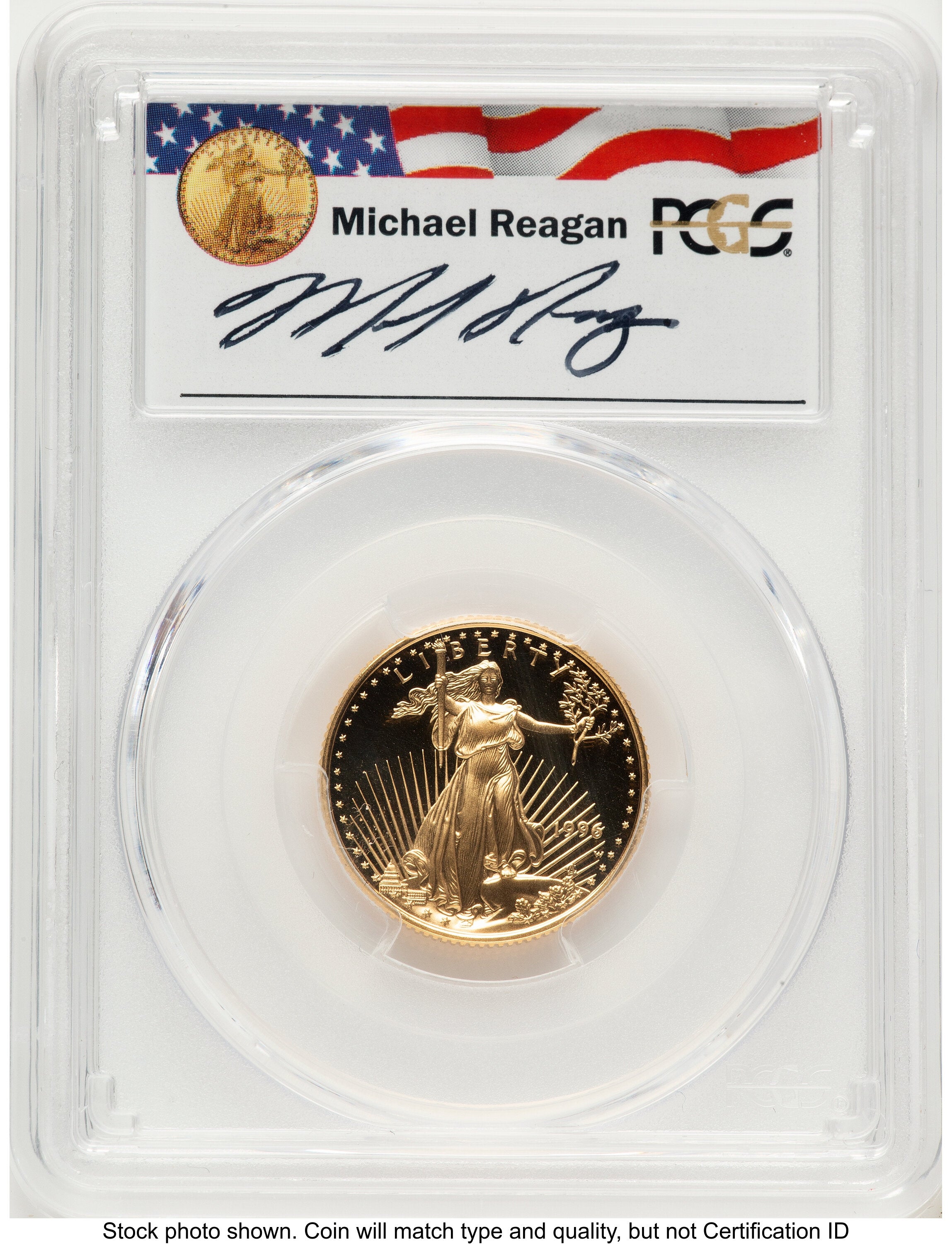 1996-W Proof Gold Eagle 1/4 oz Reagan Legacy Series Michael Reagan PCGS PR70