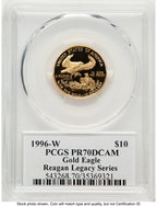1996-W Proof Gold Eagle 1/4 oz Reagan Legacy Series Michael Reagan PCGS PR70