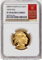 2008-W Proof Gold Buffalo 1/2 oz Red Book NGC PF70
