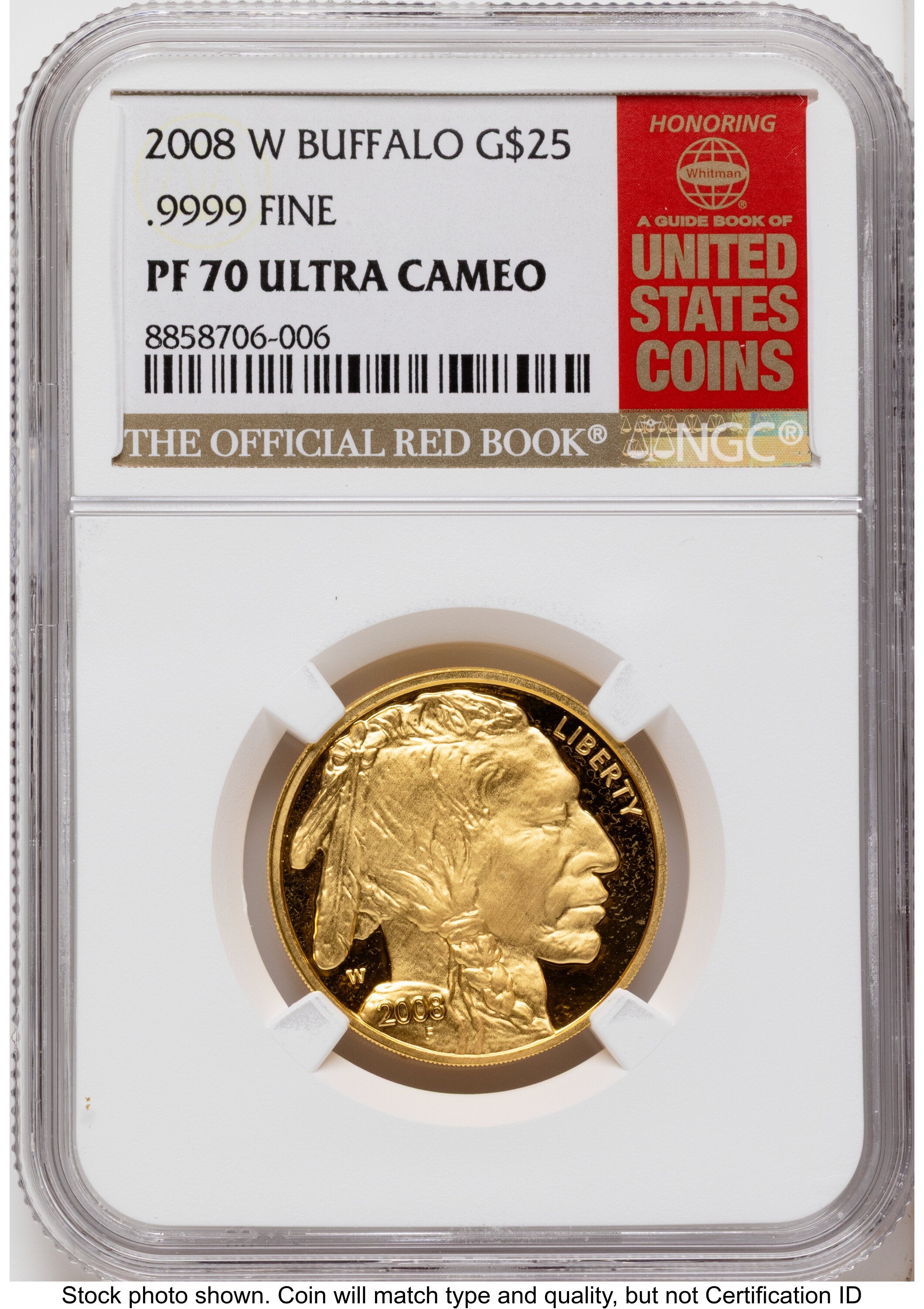 2008-W Proof Gold Buffalo 1/2 oz Red Book NGC PF70