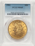 1904 $20 Liberty Blue Gradient Liberty Double Eagle PCGS MS65