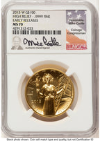 2015-W G$100 American Liberty High Relief ER Mike Castle NGC MS70