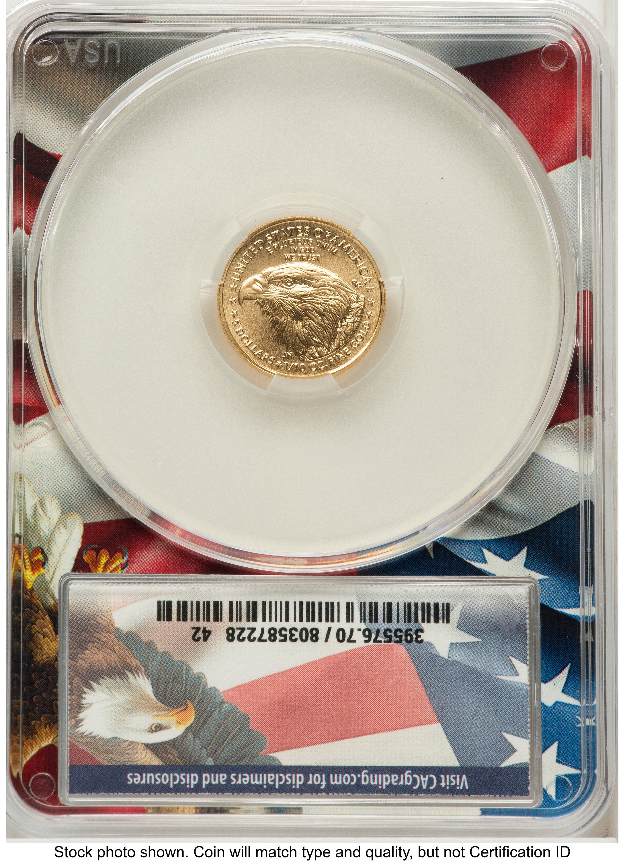 2026 Gold Eagle 1/10 oz First Day of Delivery Ron Drzewucki Flag Core CACG MS70