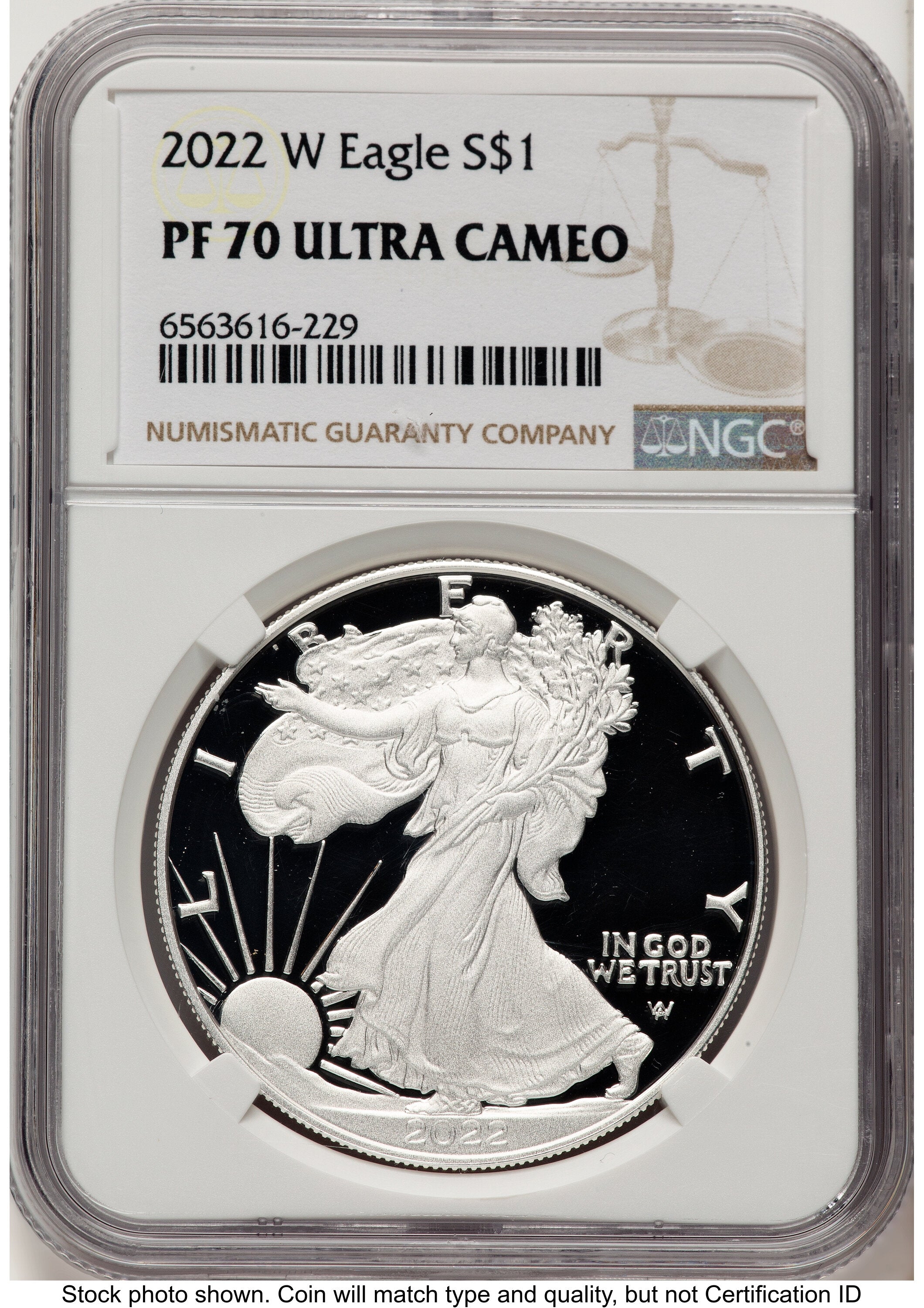 2022-W Proof Silver Eagle 1 oz Brown Label NGC PF70