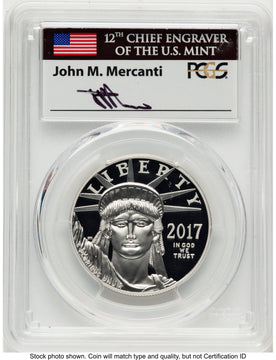 2017-W Proof Platinum Eagle 1 oz FDI John PCGS PR70 Mercanti