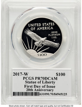 2017-W Proof Platinum Eagle 1 oz FDI John PCGS PR70 Mercanti