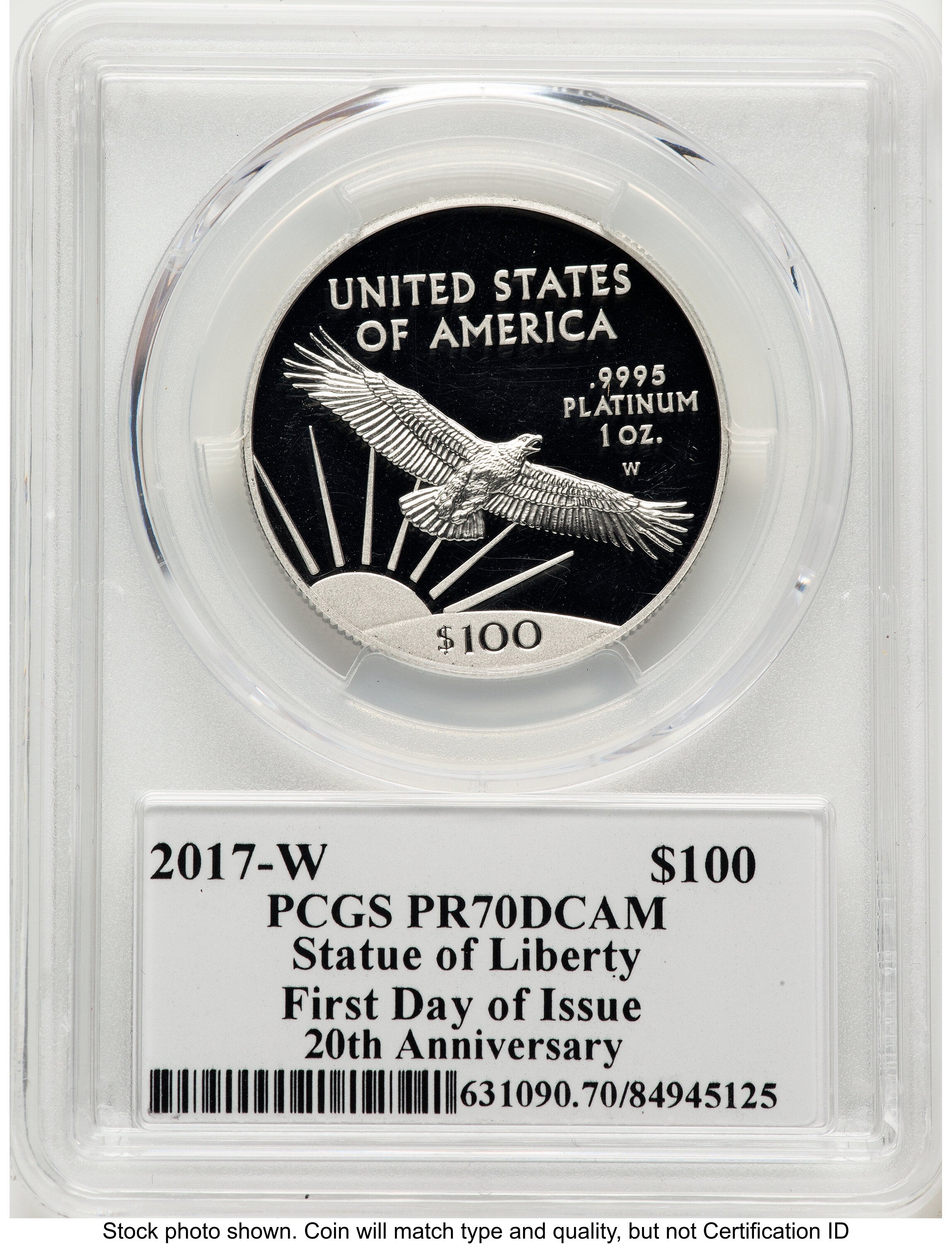 2017-W Proof Platinum Eagle 1 oz FDI John PCGS PR70 Mercanti