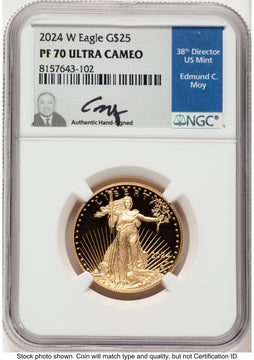 2024-W Proof Gold Eagle 1/2 oz NGC PF70 Ed Moy