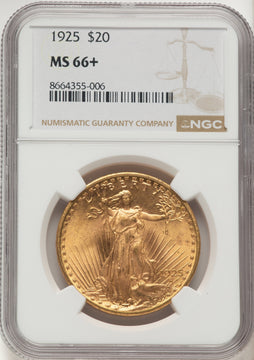 1925 $20 Saint-Gaudens Double Eagle NGC MS66+