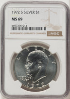1972-S SILVER Eisenhower Dollar NGC MS69