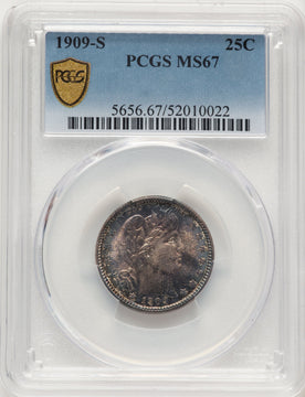 1909-S 25C Barber Quarter PCGS MS67