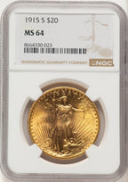 1915-S $20 Saint-Gaudens Double Eagle NGC MS64