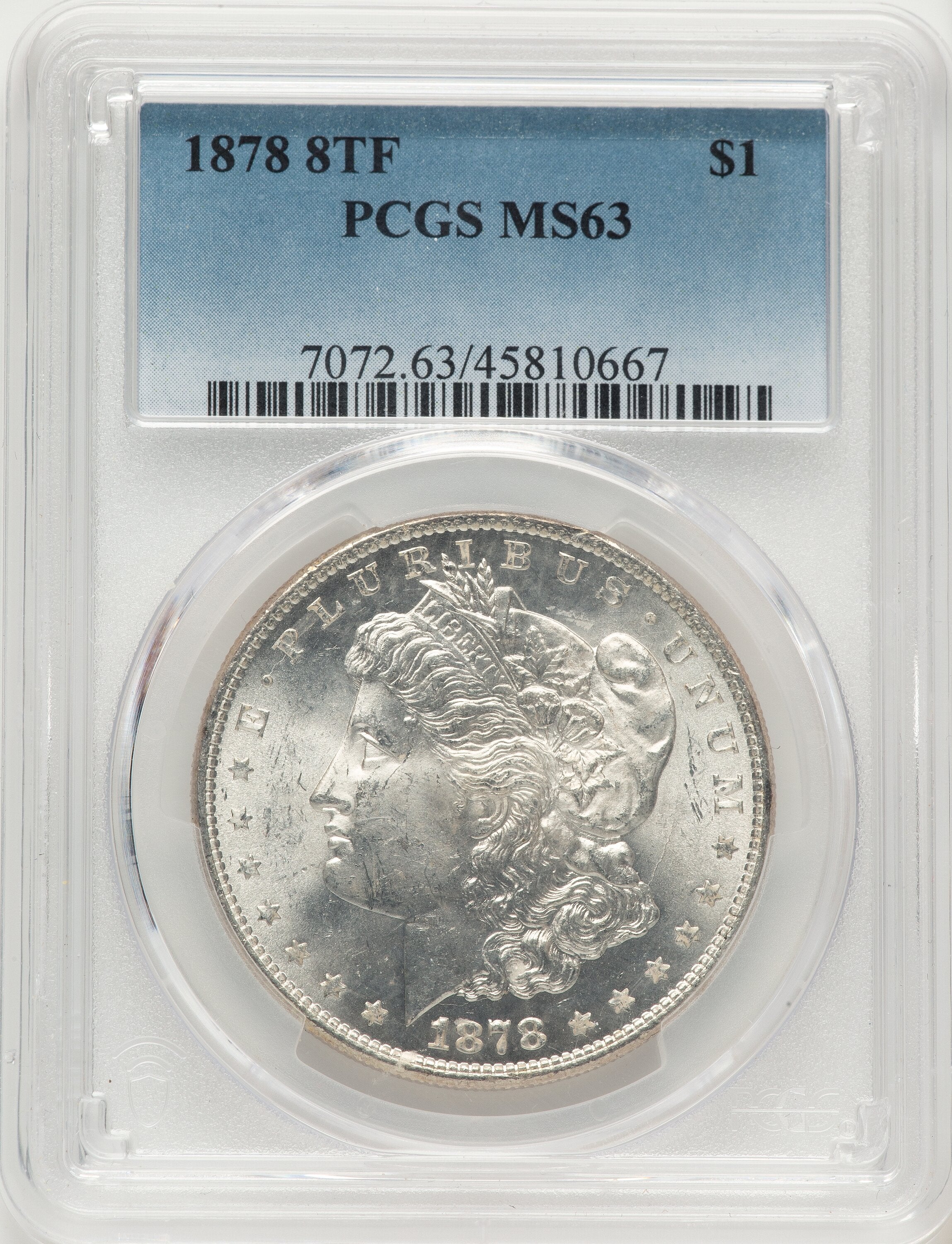 1878 8TF Morgan Dollar PCGS MS63