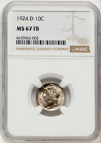 1924-D 10C FB Mercury Dime NGC MS67