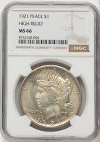 1921 Peace Dollar NGC MS66