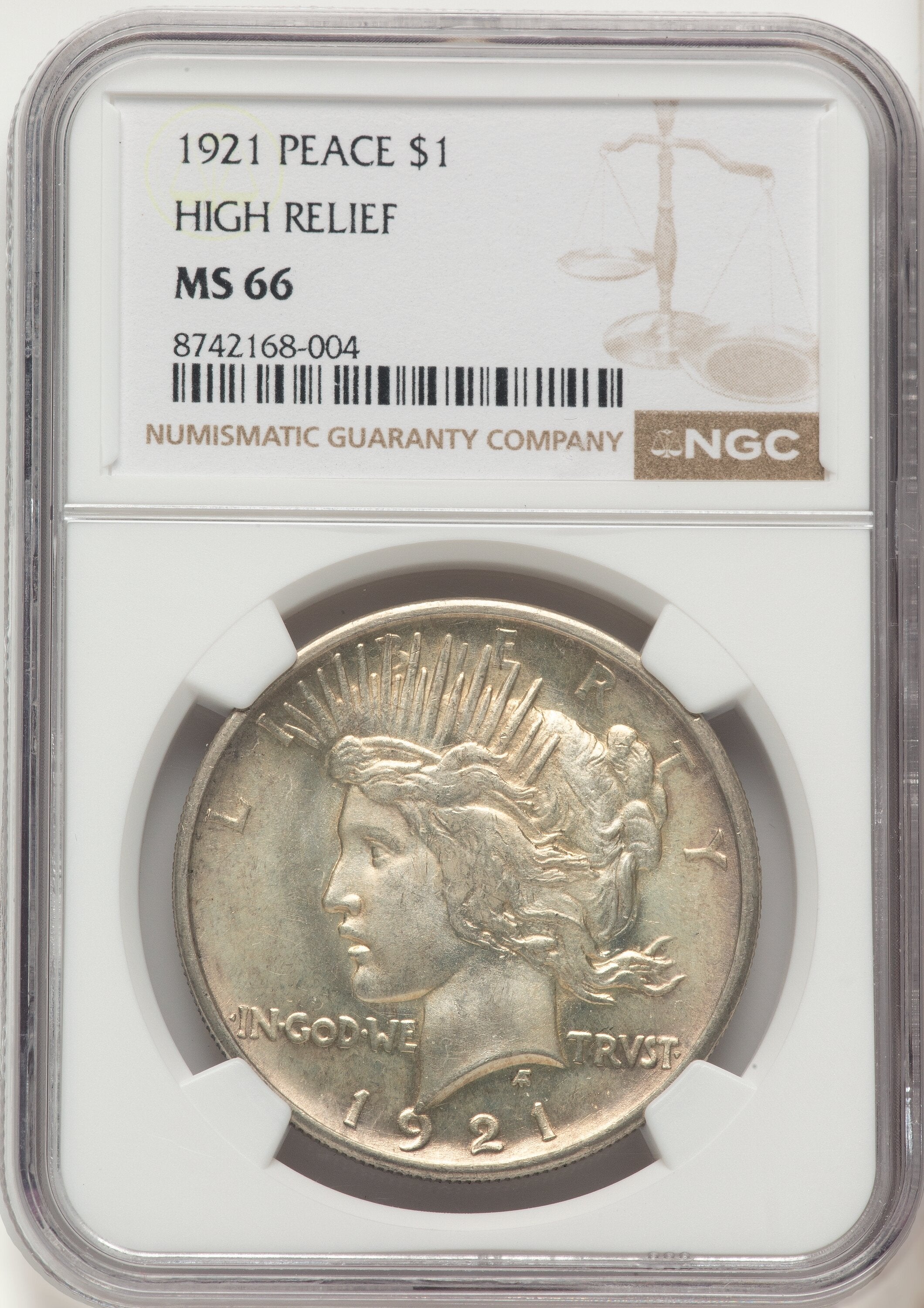1921 Peace Dollar NGC MS66