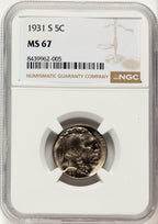 1931-S 5C Buffalo Nickel NGC MS67