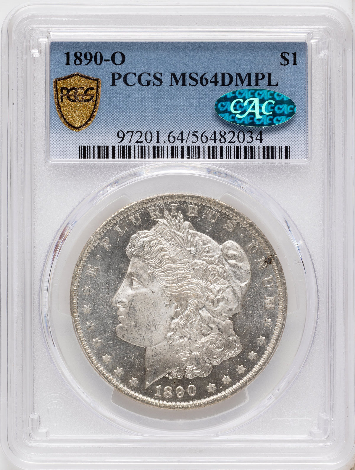 1890-O DM CAC Morgan Dollar PCGS MS64