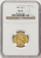 1807 $2.50 BD-1 R.3 Early Quarter Eagle NGC AU55