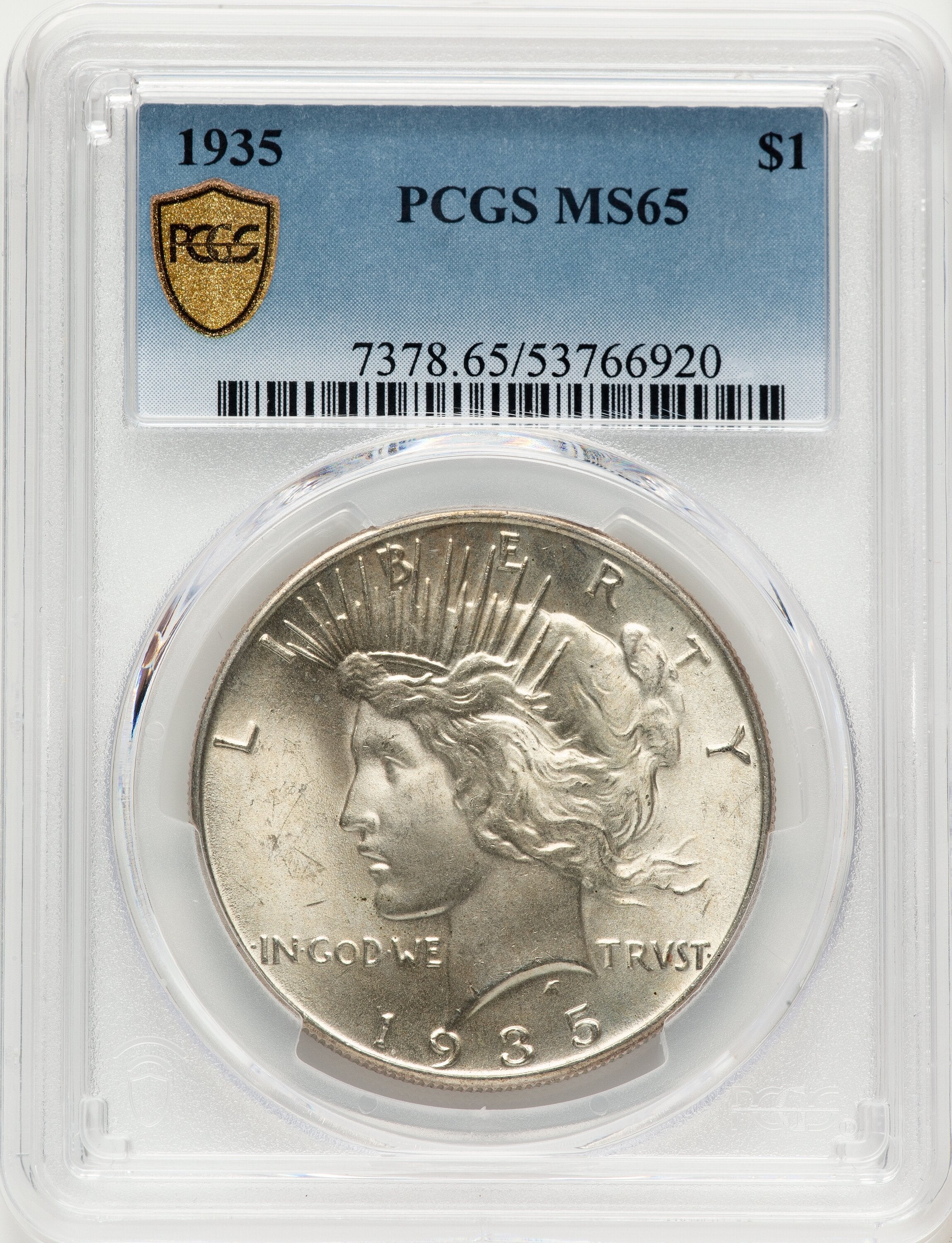 1935 Peace Dollar PCGS MS65
