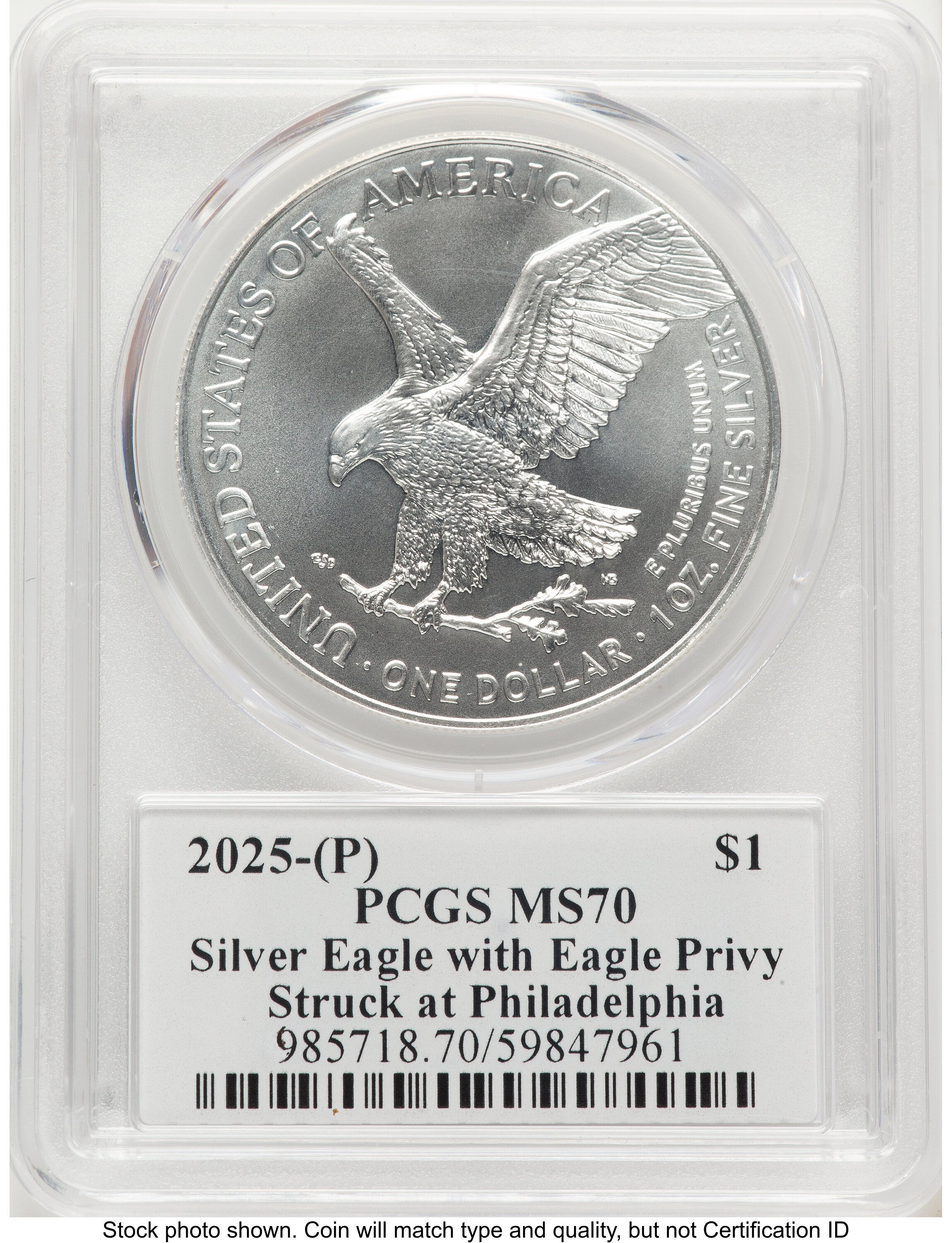 2025-(P) Silver Eagle (Privy Mark) Ultra Label PCGS MS70