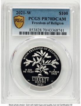 2021-W Proof Platinum Eagle 1 oz Blue Gradient PCGS PR70