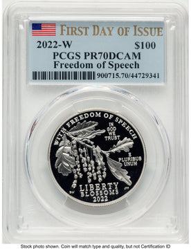 2022-W Proof Platinum Eagle 1 oz FDI Flag PCGS PR70