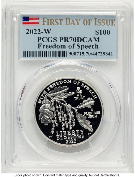 2022-W Proof Platinum Eagle 1 oz FDI Flag PCGS PR70 | LCR Coin