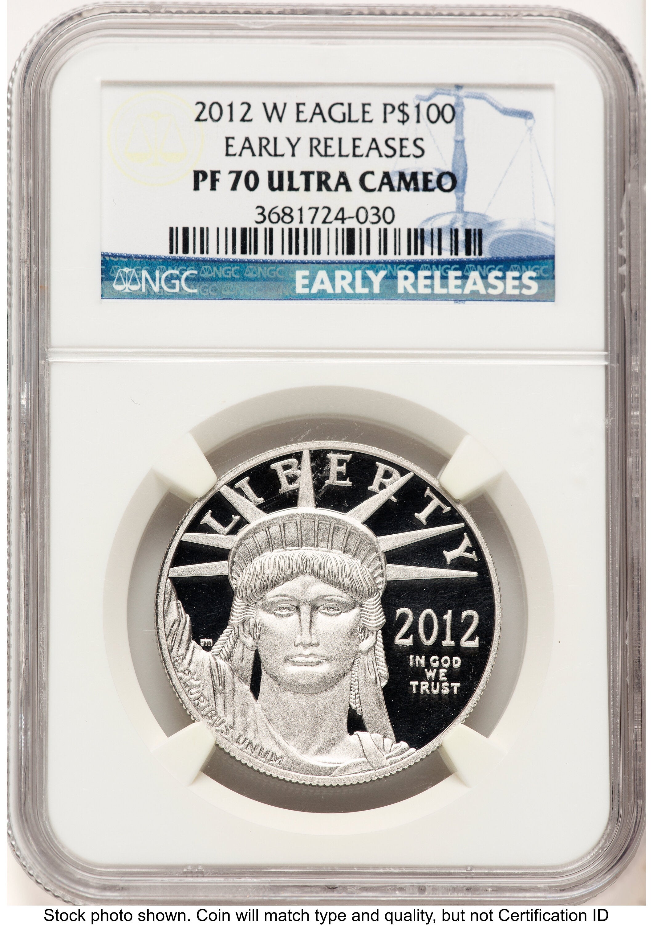 2012-W Proof Platinum Eagle 1 oz ER Blue NGC PF70 | LCR Coin