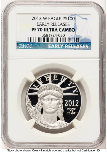 2012-W Proof Platinum Eagle 1 oz ER Blue NGC PF70 | LCR Coin