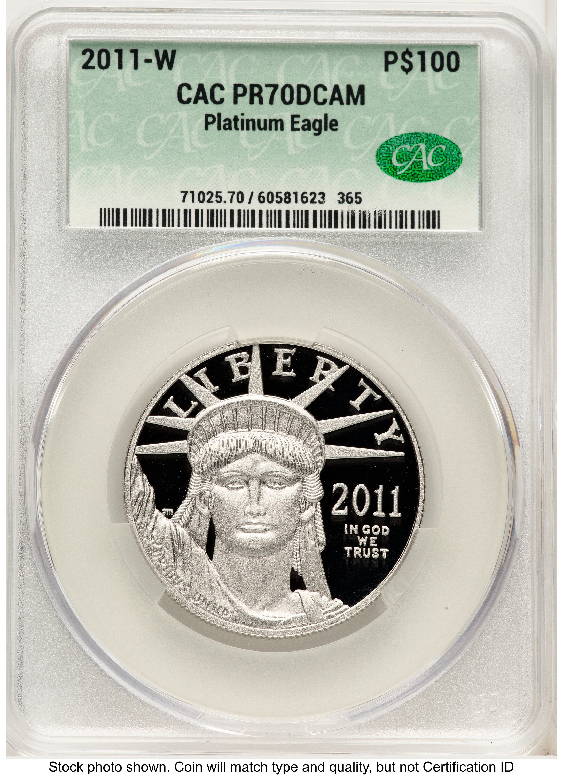 2011-W Proof Platinum Eagle 1 oz Non Designation CACG PR70