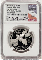 2023-W Proof Platinum Eagle 1 oz FDI Kenneth Bressett Portrait NGC PF70