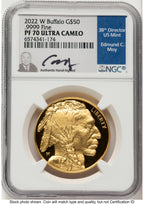 2022-W Proof Gold Buffalo 1 oz NGC PF70 Ed Moy