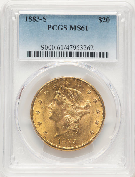 1883-S $20 Blue Gradient Liberty Double Eagle PCGS MS61 | LCR Coin