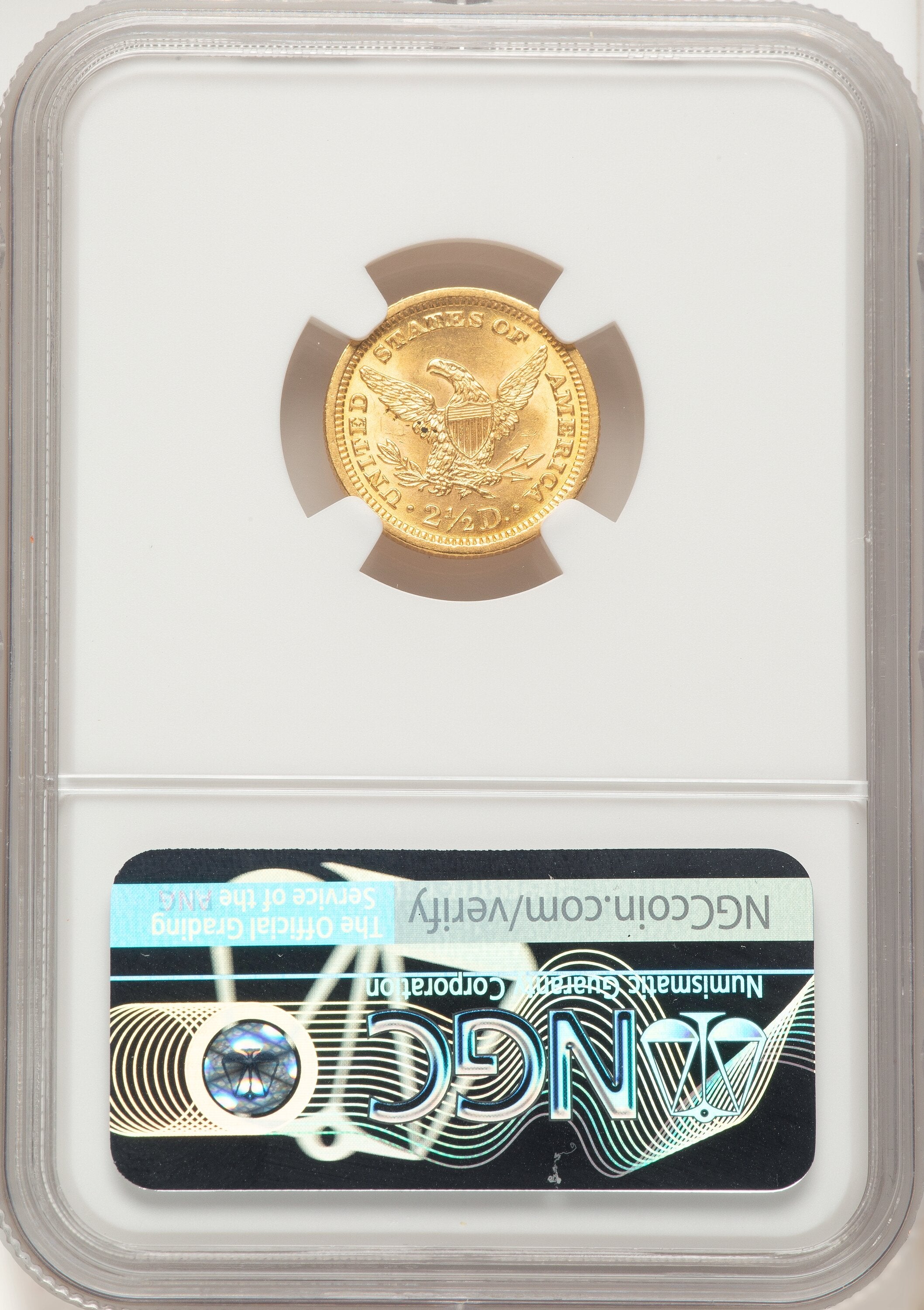 1893 $2.50 Liberty Quarter Eagle NGC MS62