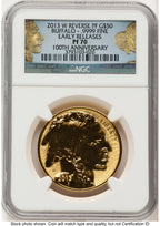 2013-W Reverse Proof Gold Buffalo 1 oz ER 100th Anniversary NGC PF70
