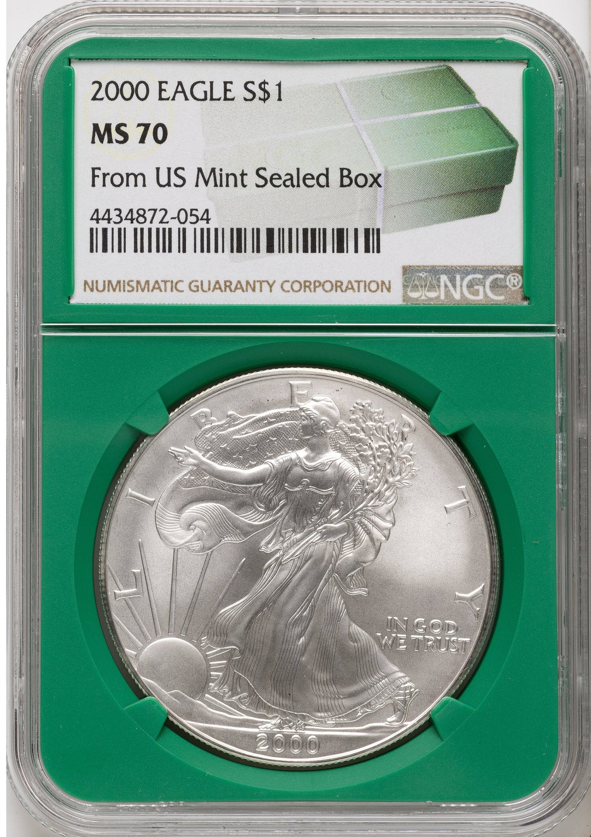 2000 Silver Eagle Monster Box From US Mint Sealed Box Green Core Label NGC MS70