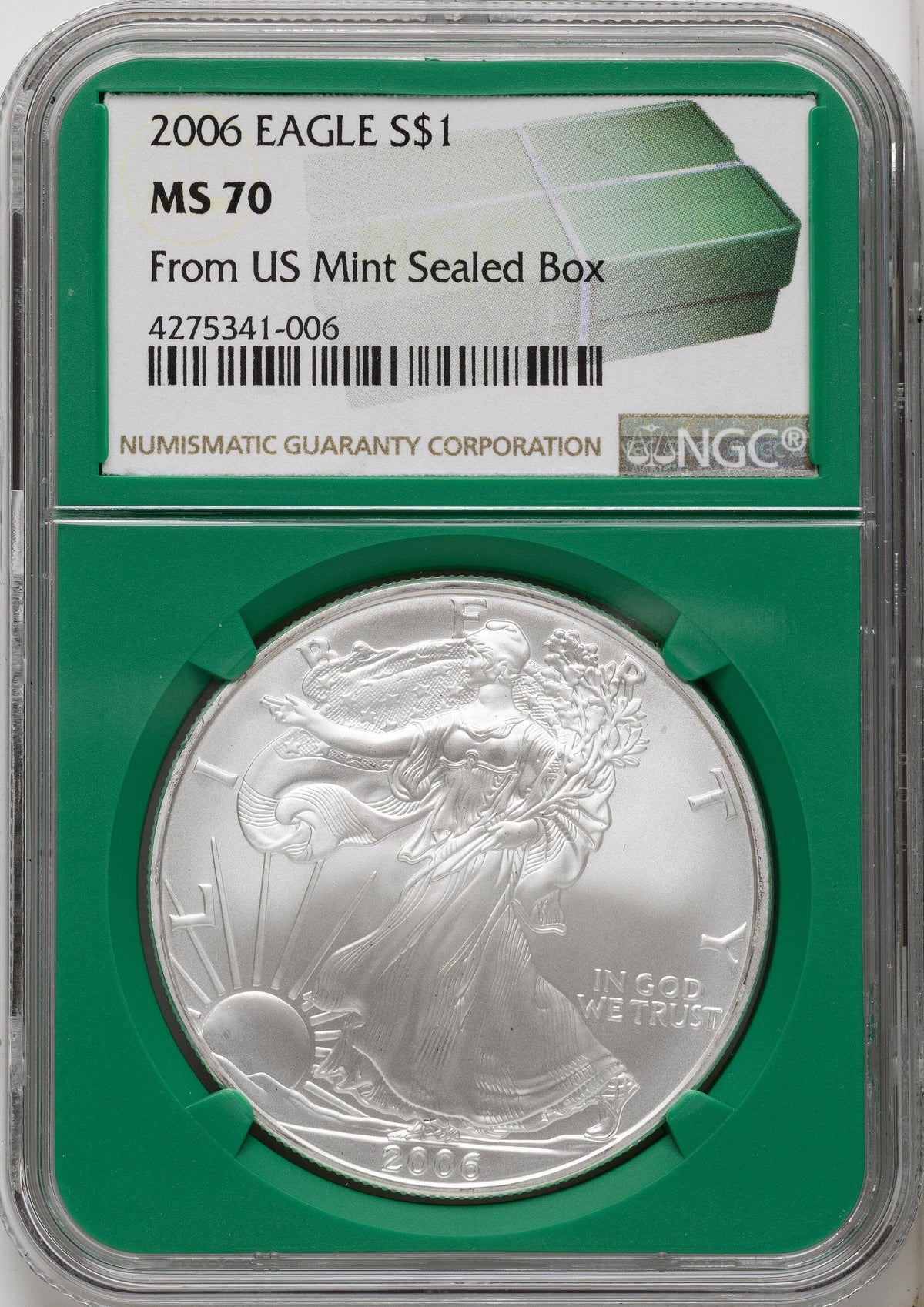 2006 Silver Eagle Monster Box From US Mint Sealed Box Green Core Label NGC MS70