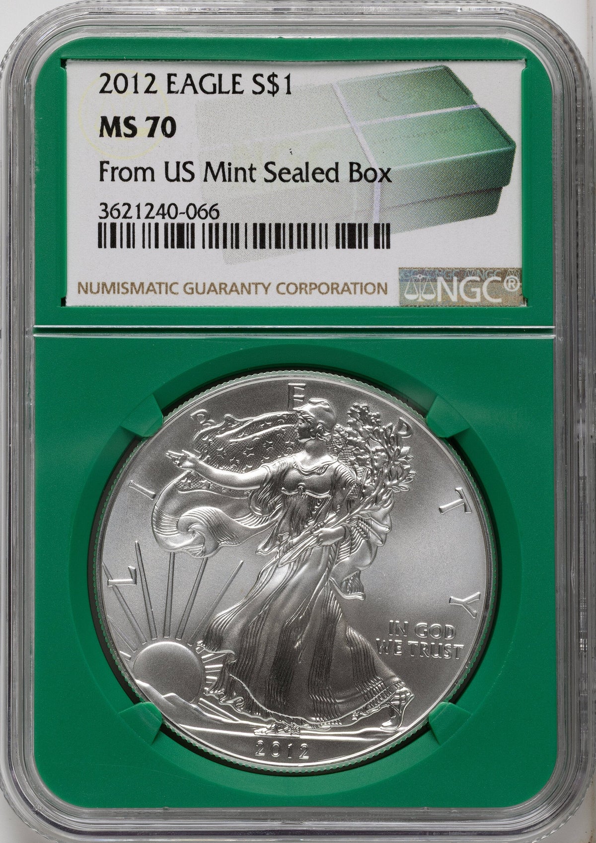 2012 Silver Eagle Monster Box From US Mint Sealed Box Green Core Label NGC MS70