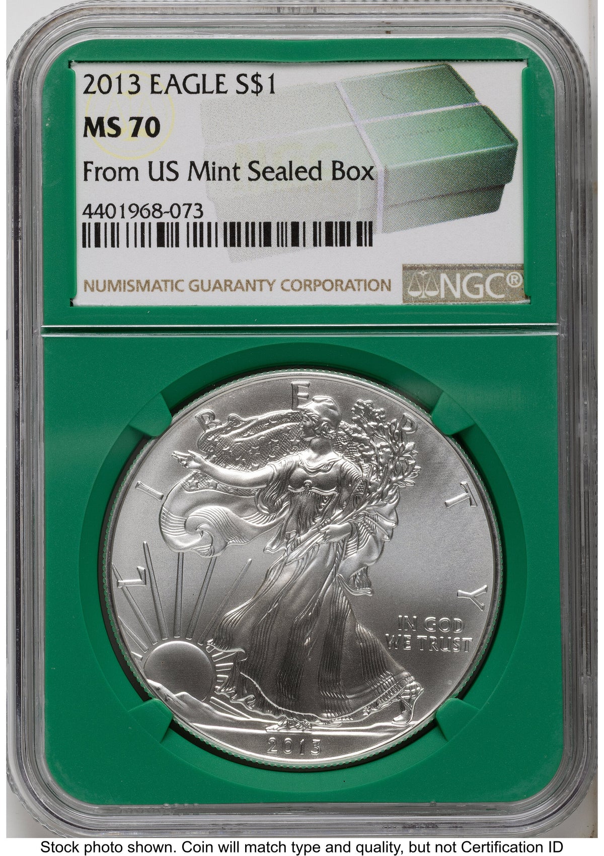 2013 Silver Eagle Monster Box From US Mint Sealed Box Green Core Label NGC MS70