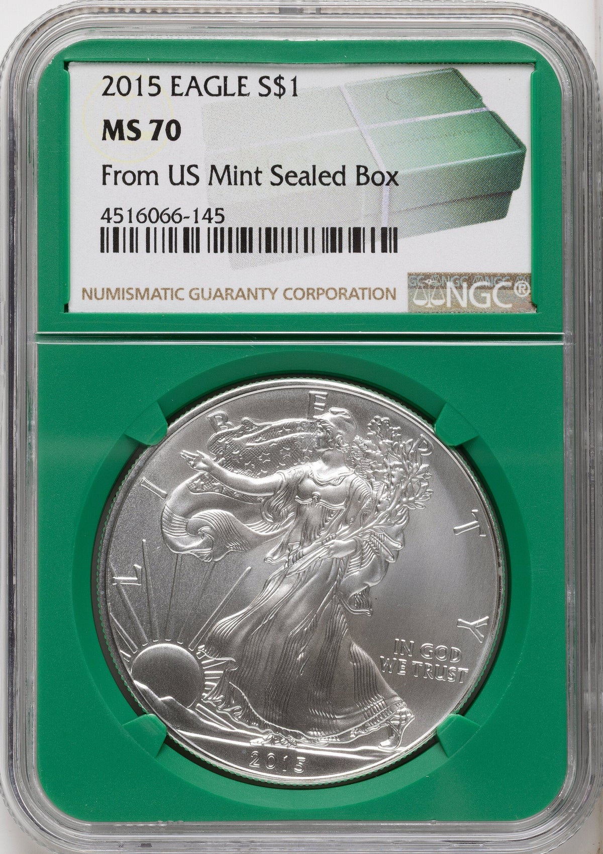 2015 Silver Eagle Monster Box From US Mint Sealed Box Green Core Label NGC MS70